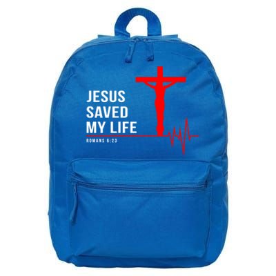 Christian Group Gift Jesus Saved My Life Holy Week Bible Funny Gift 16 in Basic Backpack