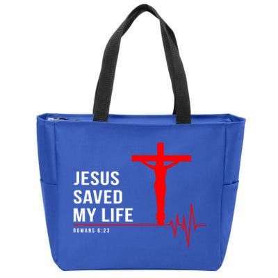 Christian Group Gift Jesus Saved My Life Holy Week Bible Funny Gift Zip Tote Bag