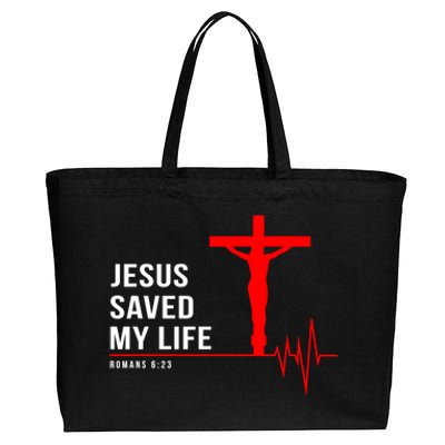 Christian Group Gift Jesus Saved My Life Holy Week Bible Funny Gift Cotton Canvas Jumbo Tote