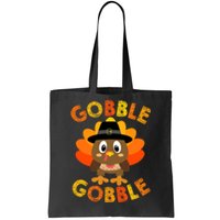 Cute Gobble Gobble Turkey Pilgrim Little Boys Thanksgiving Tote Bag