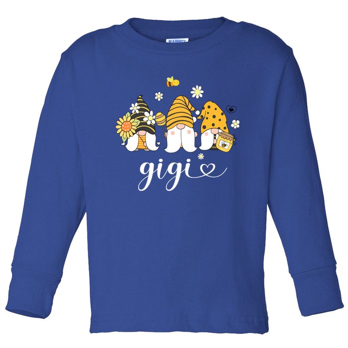 Cute Gigi Gnomes With Bees And Sunflower Country Style Gift Toddler Long Sleeve Shirt