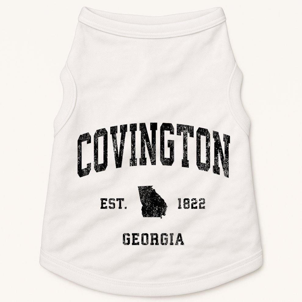 Covington Georgia Ga Vintage Established Athletic Sports Design Doggie Tank