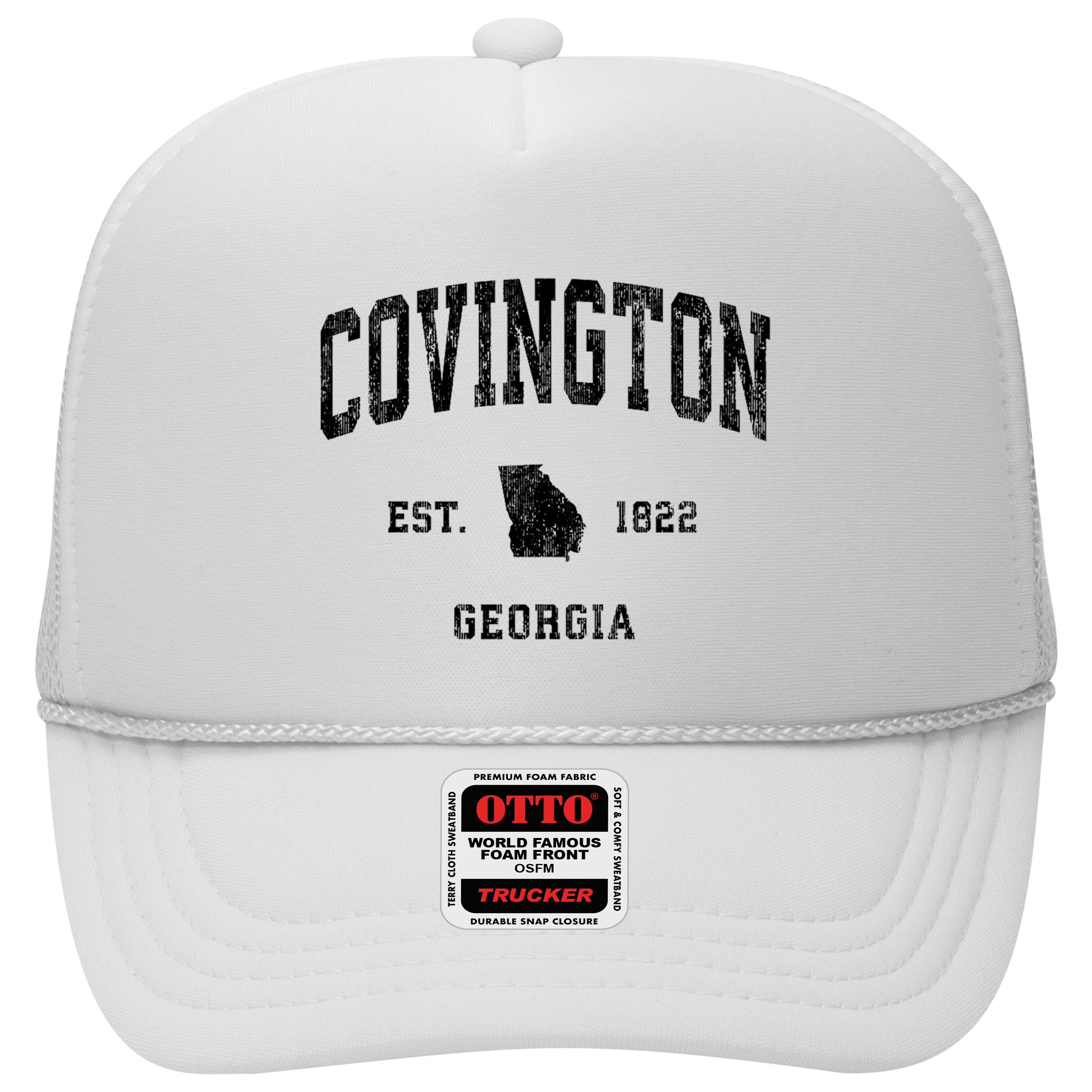 Covington Georgia Ga Vintage Established Athletic Sports Design Trucker Hat