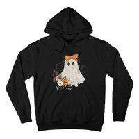 Coquette Ghost Halloween Flower Ghost Spooky Lace Ghost Hoodie