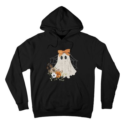 Coquette Ghost Halloween Flower Ghost Spooky Lace Ghost Hoodie