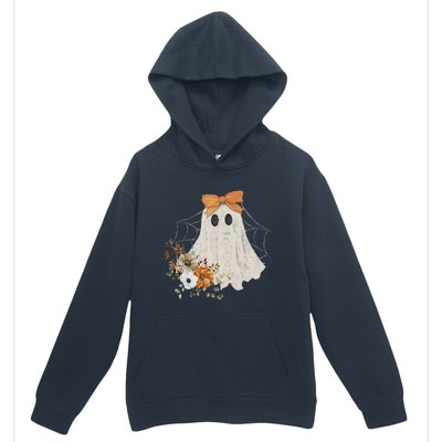 Coquette Ghost Halloween Flower Ghost Spooky Lace Ghost Urban Pullover Hoodie