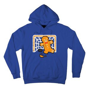 Christmas Gingerbread Hockey Goalkeeper Funny Xmas Goalie Hoodie