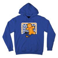 Christmas Gingerbread Hockey Goalkeeper Funny Xmas Goalie Hoodie