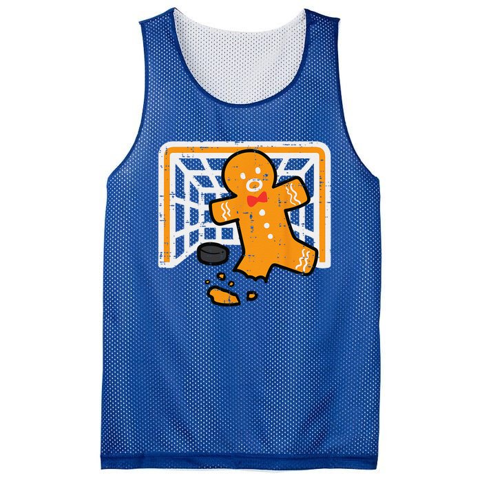 Christmas Gingerbread Hockey Goalkeeper Funny Xmas Goalie Mesh Reversible Basketball Jersey Tank