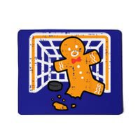 Christmas Gingerbread Hockey Goalkeeper Funny Xmas Goalie Mousepad