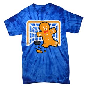 Christmas Gingerbread Hockey Goalkeeper Funny Xmas Goalie Tie-Dye T-Shirt