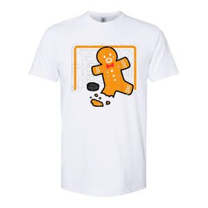 Christmas Gingerbread Hockey Goalkeeper Funny Xmas Goalie Softstyle CVC T-Shirt