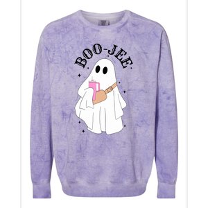 Cute Ghost Halloween Costume Spooky Season Boujee BooJee Gift Colorblast Crewneck Sweatshirt