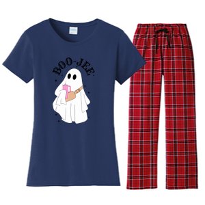 Cute Ghost Halloween Costume Spooky Season Boujee BooJee Gift Women's Flannel Pajama Set