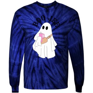 Cute Ghost Halloween Costume Spooky Season Boujee BooJee Gift Tie-Dye Long Sleeve Shirt