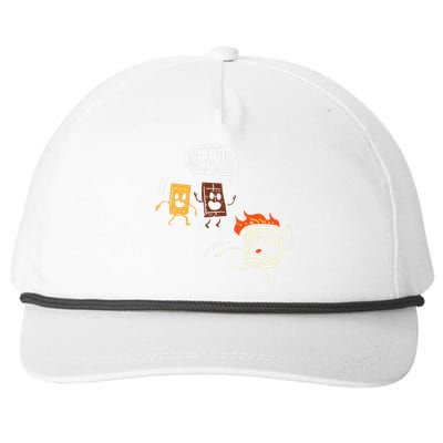 Camping Group Hug Smores Funny Marshmallow Snapback Five-Panel Rope Hat