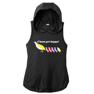 CMon Get Happy! Ladies PosiCharge Tri-Blend Wicking Draft Hoodie Tank