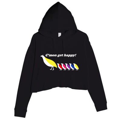 CMon Get Happy! Crop Fleece Hoodie