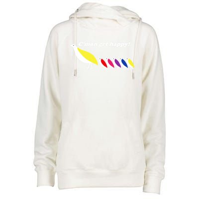 CMon Get Happy! Womens Funnel Neck Pullover Hood