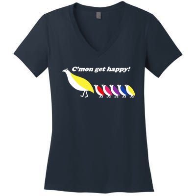 CMon Get Happy! Women's V-Neck T-Shirt