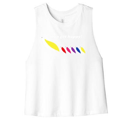 CMon Get Happy! Women's Racerback Cropped Tank