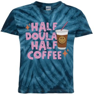 Coffee Graphic Half Doula Half Coffee Doula Kids Tie-Dye T-Shirt