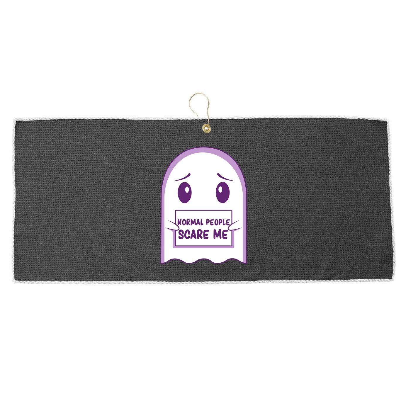 Cute Ghost Halloween Humor Large Microfiber Waffle Golf Towel