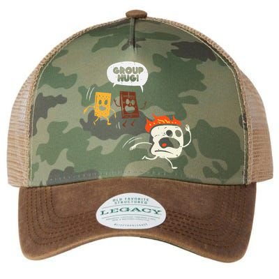 Camping Group Hug Smores Funny Marshmallow Legacy Tie Dye Trucker Hat