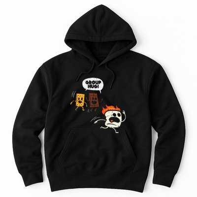 Camping Group Hug Smores Funny Marshmallow Hoodie