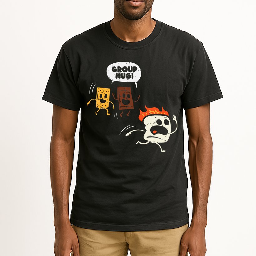 Camping Group Hug Smores Funny Marshmallow Tall T-Shirt