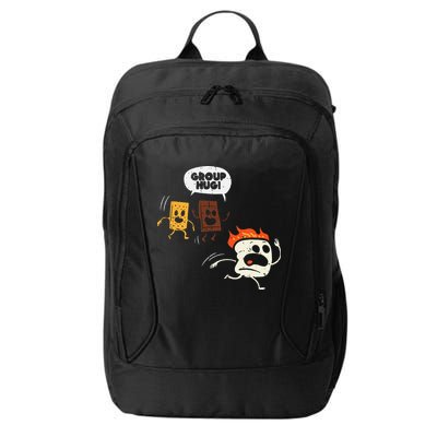 Camping Group Hug Smores Funny Marshmallow City Backpack