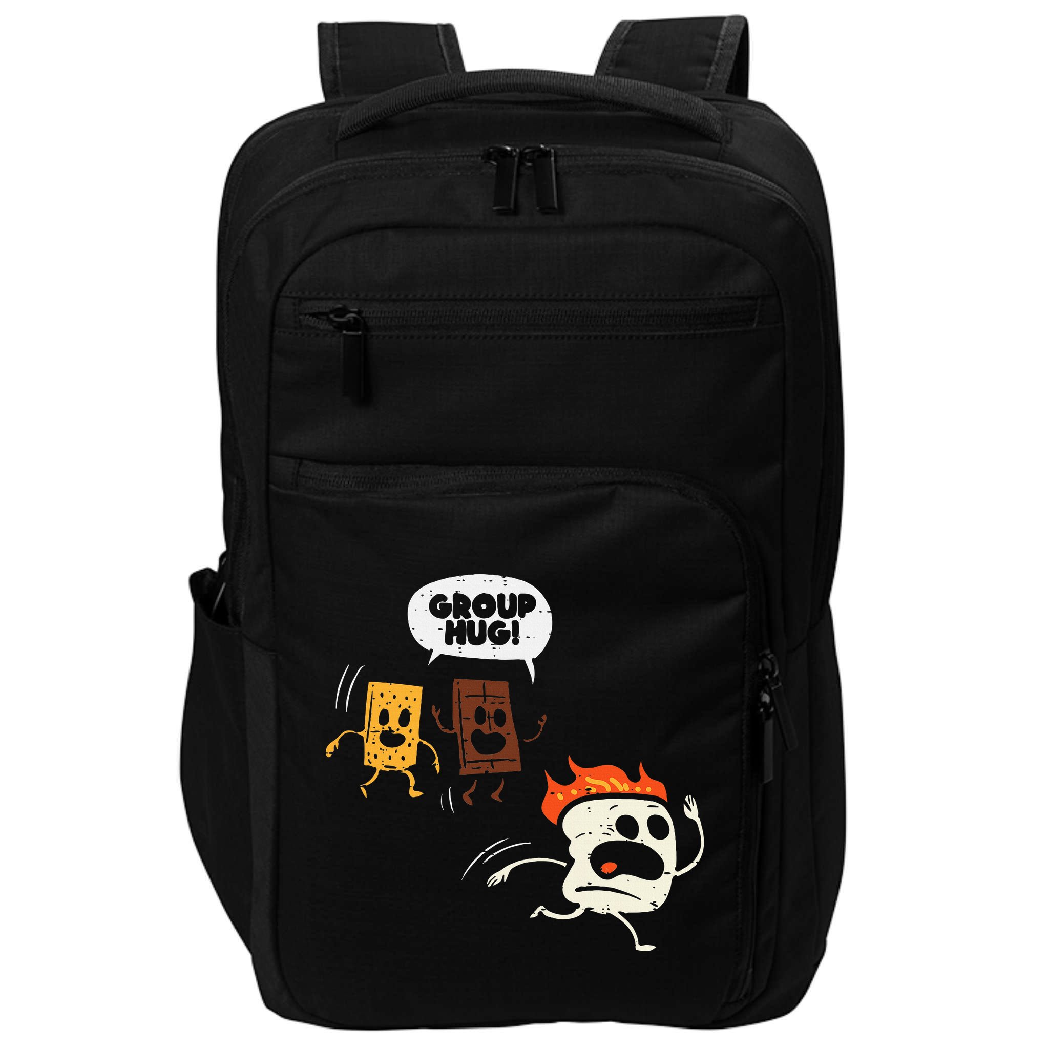 Camping Group Hug Smores Funny Marshmallow Impact Tech Backpack