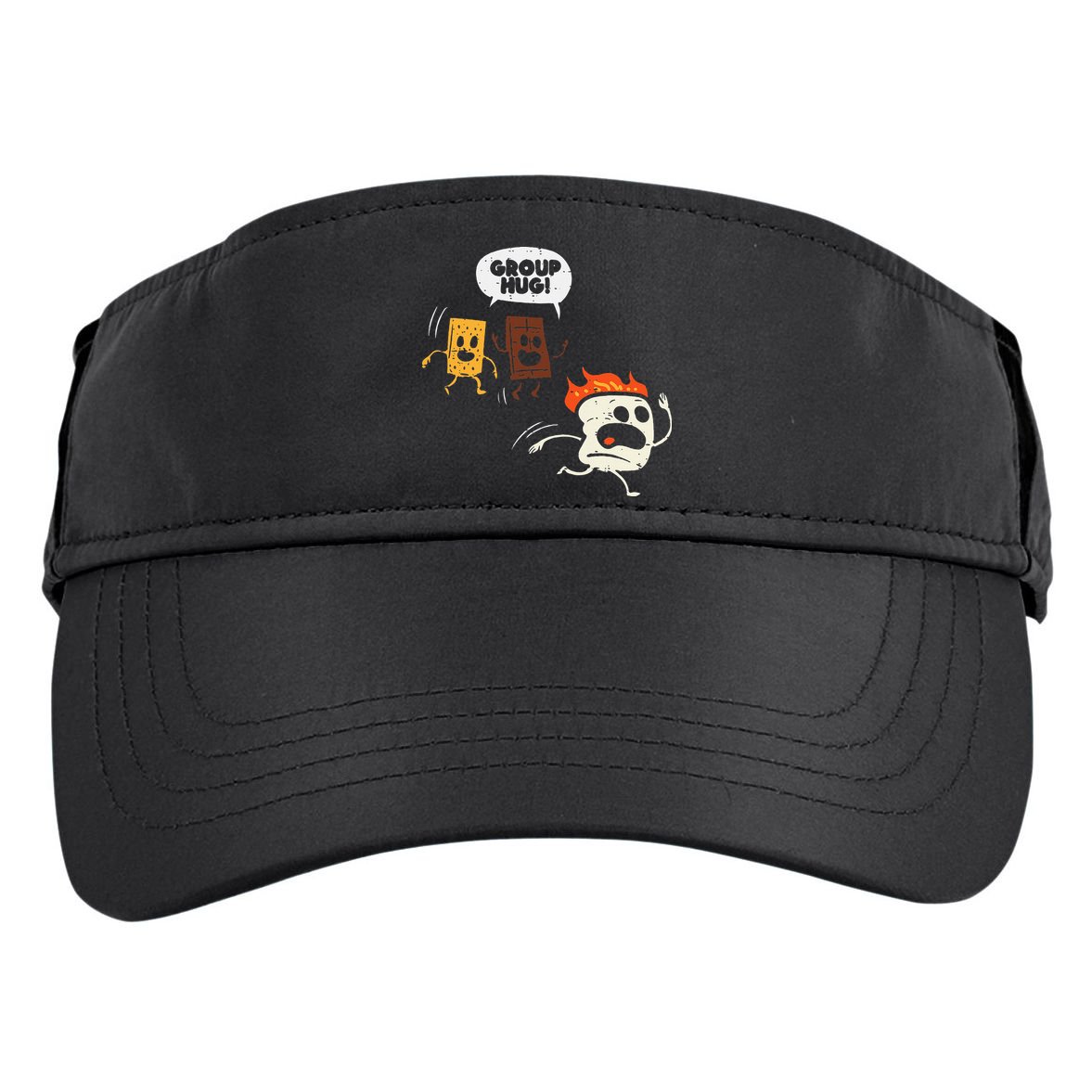 Camping Group Hug Smores Funny Marshmallow Adult Drive Performance Visor
