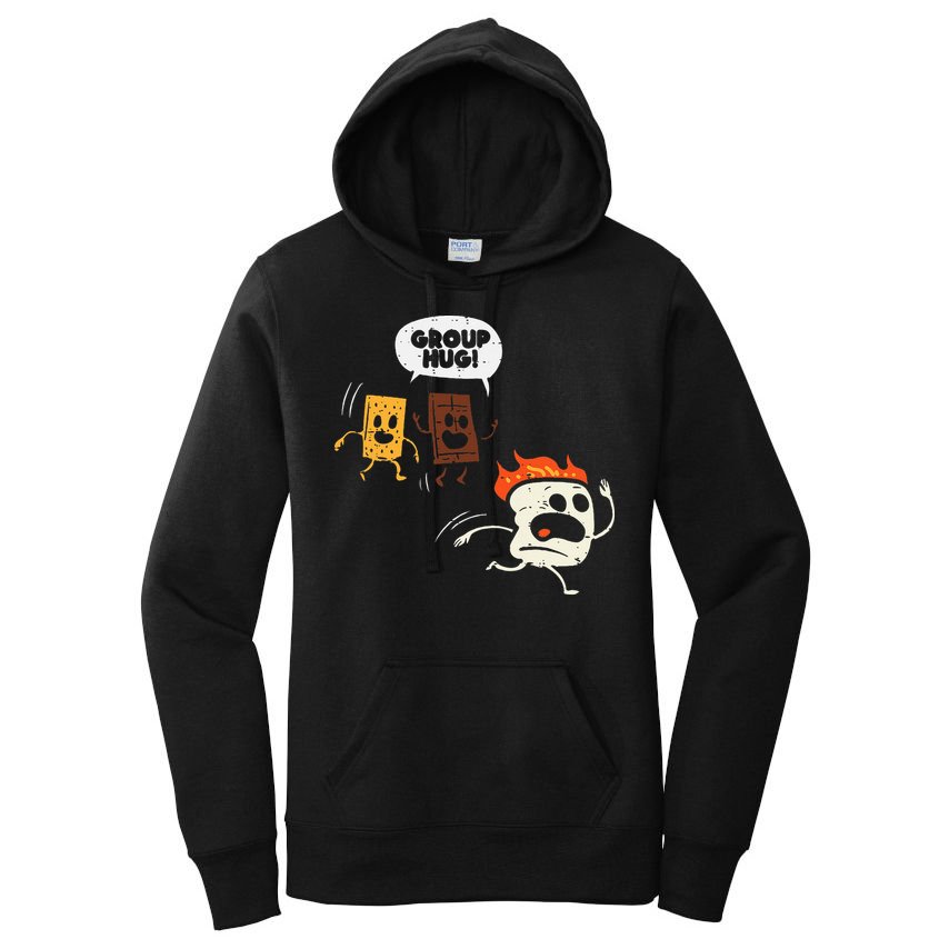Camping Group Hug Smores Funny Marshmallow Women's Pullover Hoodie