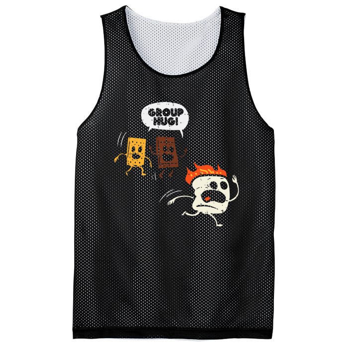 Camping Group Hug Smores Funny Marshmallow Mesh Reversible Basketball Jersey Tank