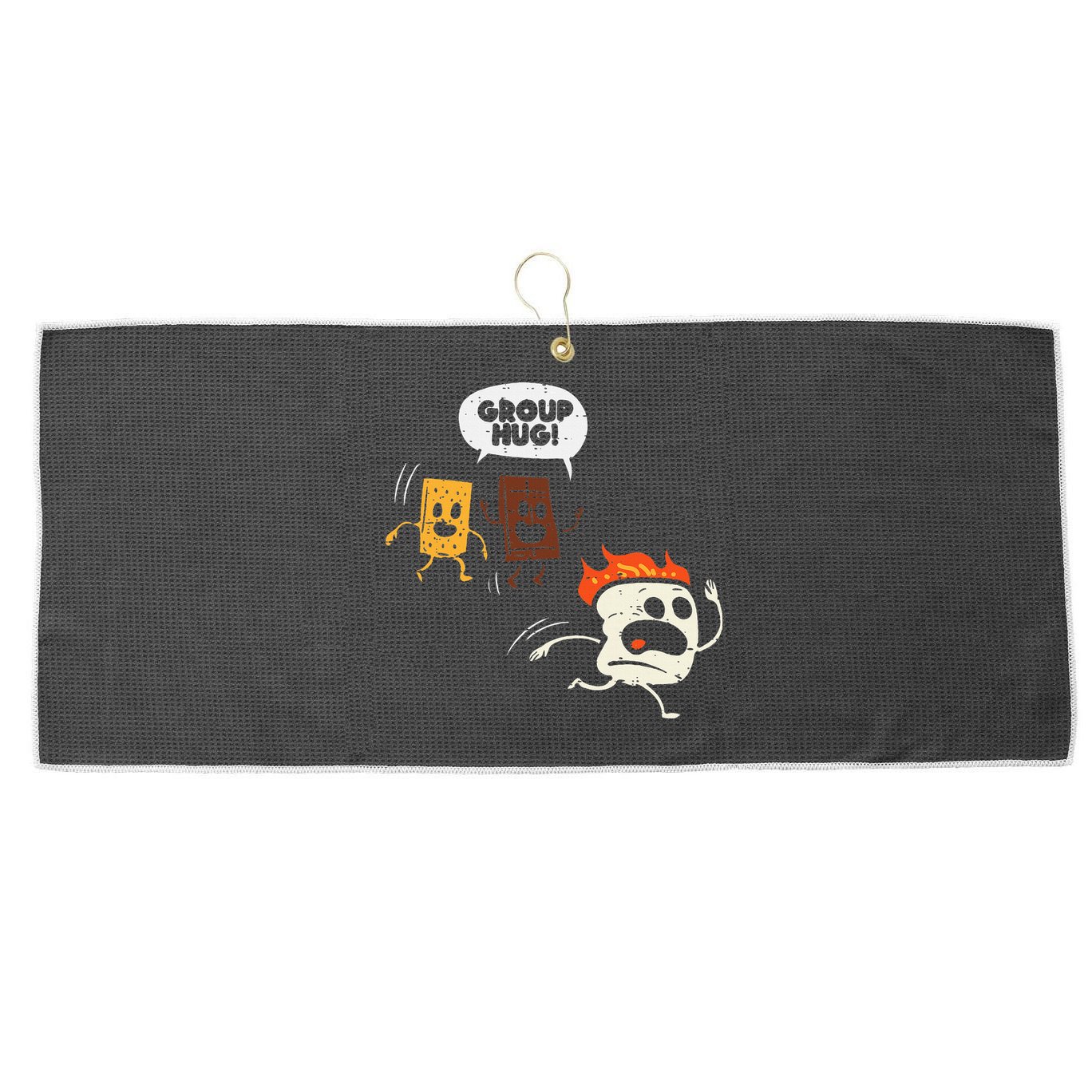 Camping Group Hug Smores Funny Marshmallow Large Microfiber Waffle Golf Towel