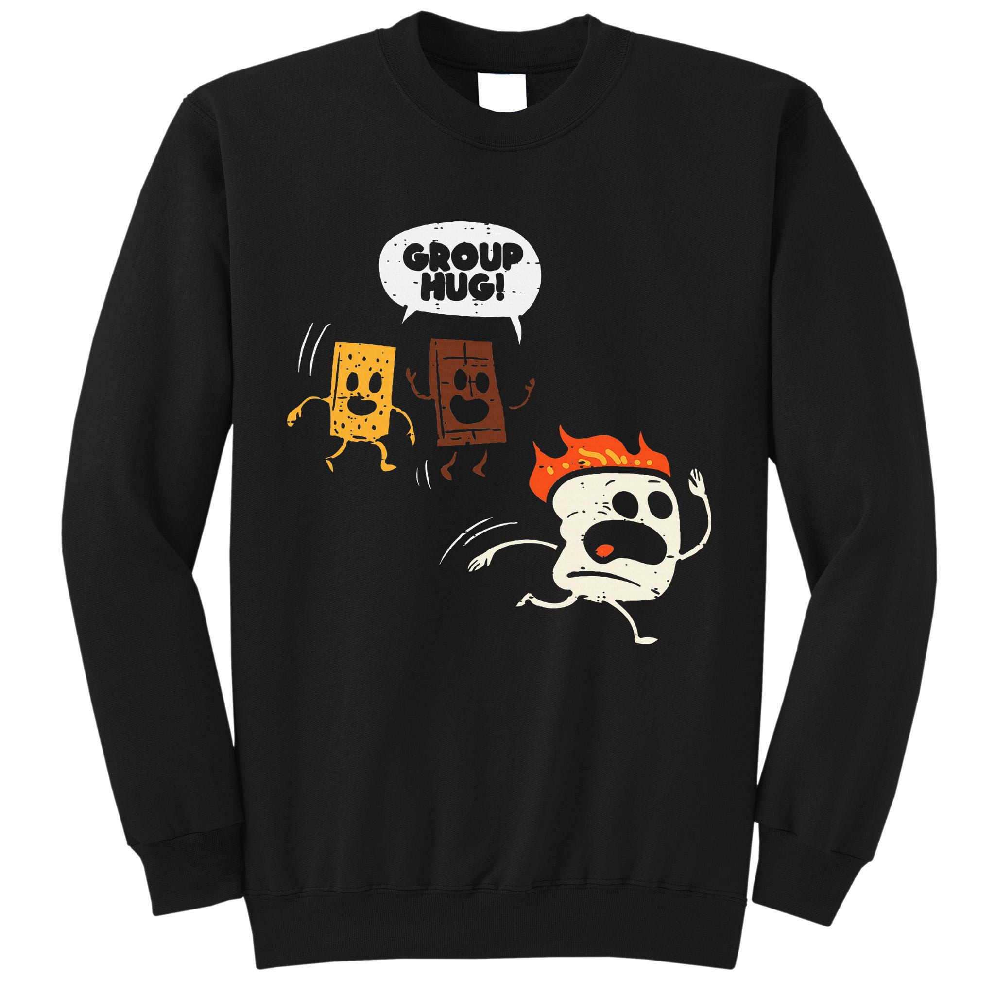 Camping Group Hug Smores Funny Marshmallow Tall Sweatshirt