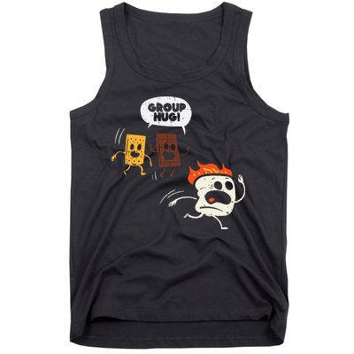 Camping Group Hug Smores Funny Marshmallow Tank Top