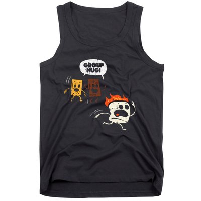 Camping Group Hug Smores Funny Marshmallow Tank Top