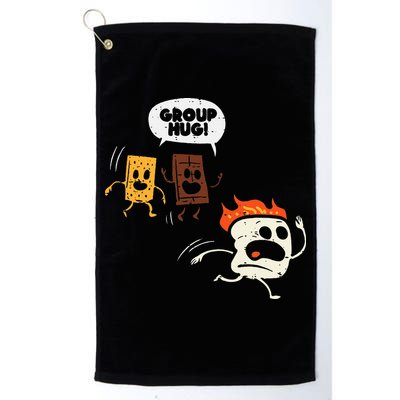 Camping Group Hug Smores Funny Marshmallow Golf Towel