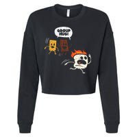 Camping Group Hug Smores Funny Marshmallow Cropped Pullover Crew