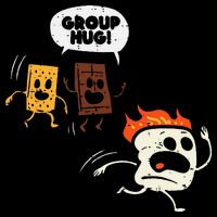 Camping Group Hug Smores Funny Marshmallow Cropped Pullover Crew