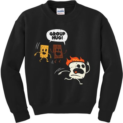 Camping Group Hug Smores Funny Marshmallow Kids Sweatshirt
