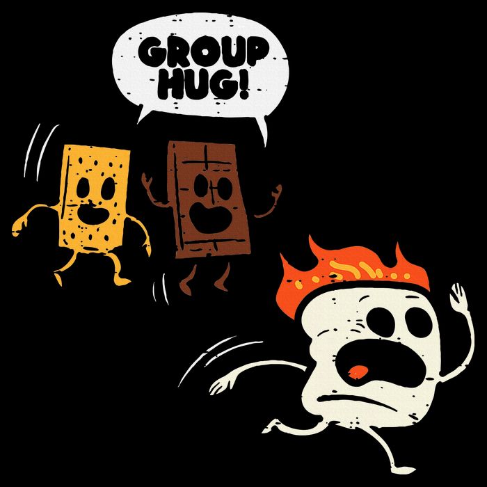 Camping Group Hug Smores Funny Marshmallow Short Acrylic Beanie