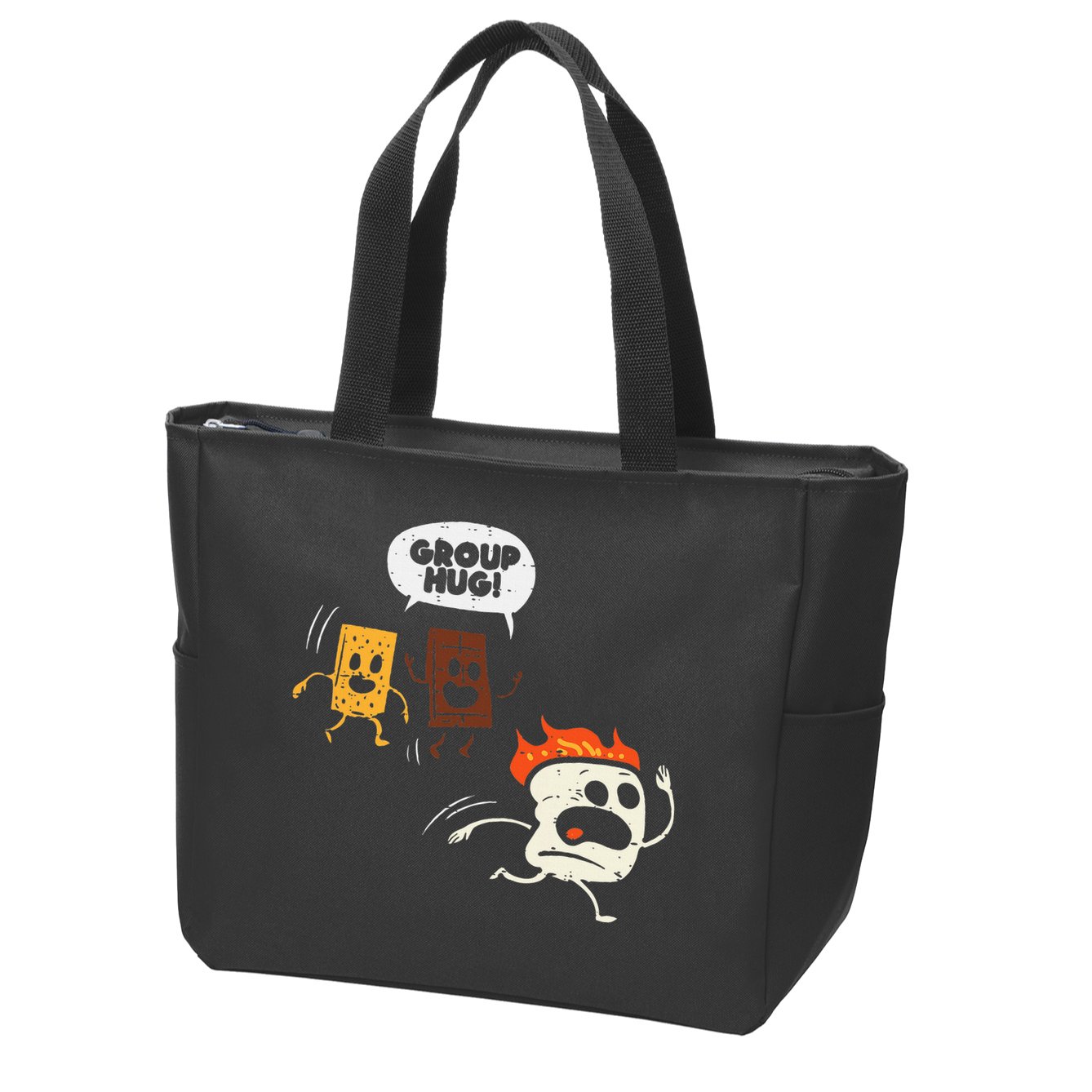 Camping Group Hug Smores Funny Marshmallow Zip Tote Bag