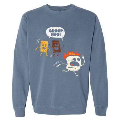 Camping Group Hug Smores Funny Marshmallow Garment-Dyed Sweatshirt