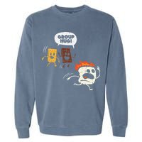 Camping Group Hug Smores Funny Marshmallow Garment-Dyed Sweatshirt