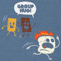 Camping Group Hug Smores Funny Marshmallow Garment-Dyed Sweatshirt