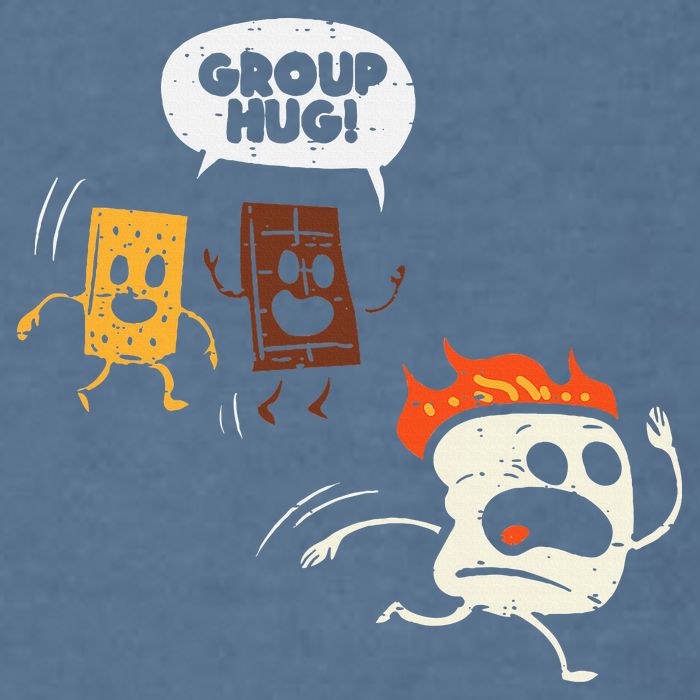 Camping Group Hug Smores Funny Marshmallow Garment-Dyed Sweatshirt