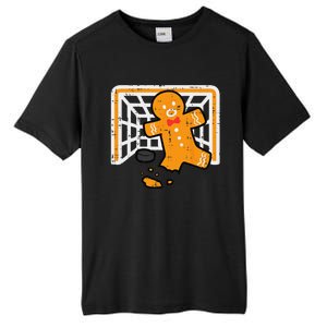 Christmas Gingerbread Hockey Goalkeeper Funny Xmas Goalie Tall Fusion ChromaSoft Performance T-Shirt